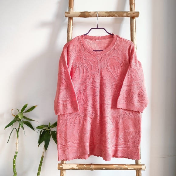 Vintage Retro Finely Knitted Short Sleeve Blouse - Picture 9 of 16